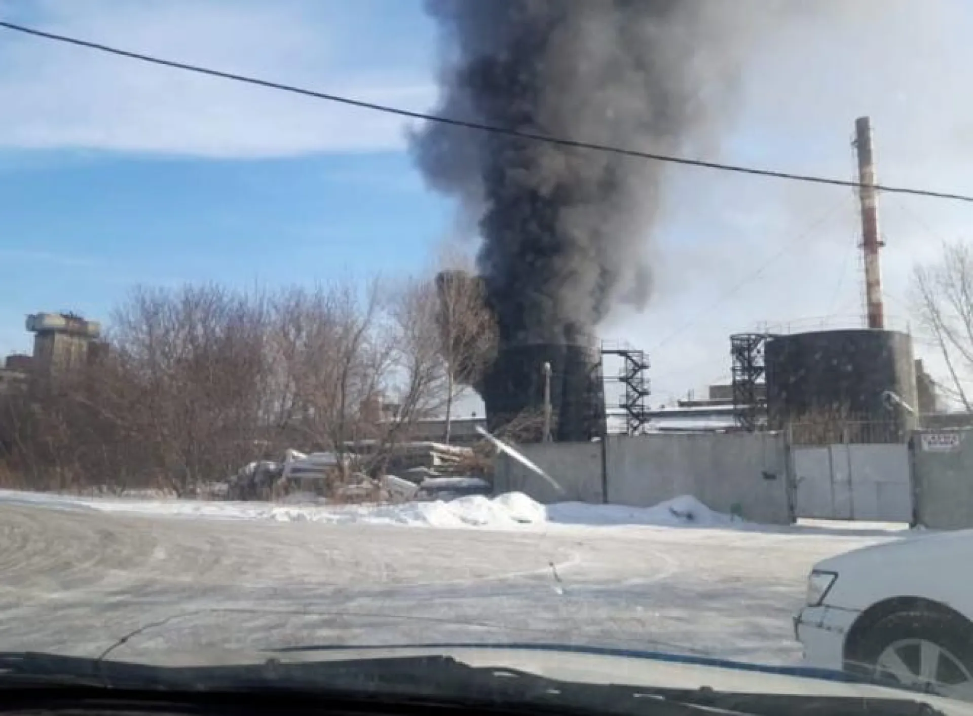 Пожар на территории спиртзавода произошёл в Бийске