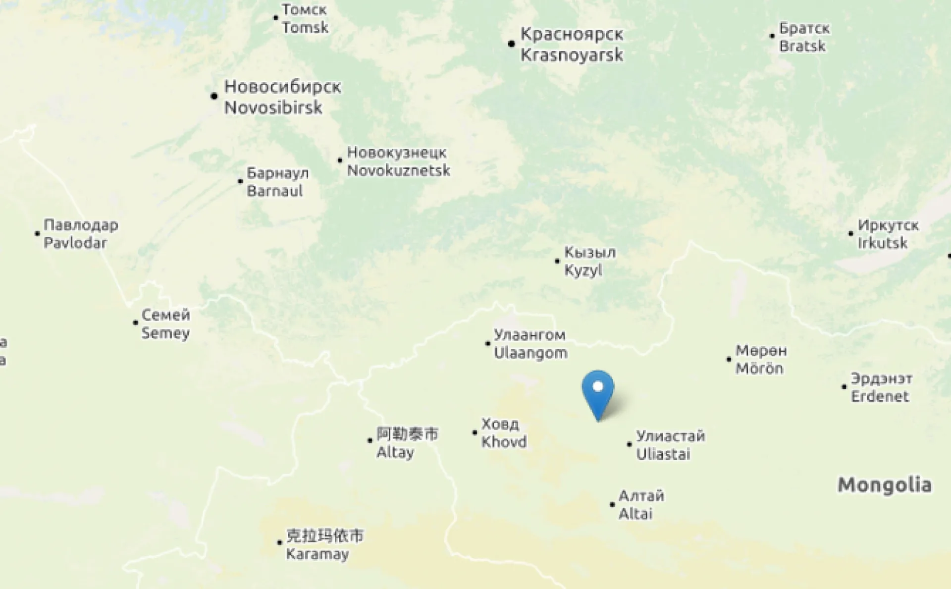 Сильное землетрясение произошло на границе Алтая Сильное землетрясение произошло на границе Алтая