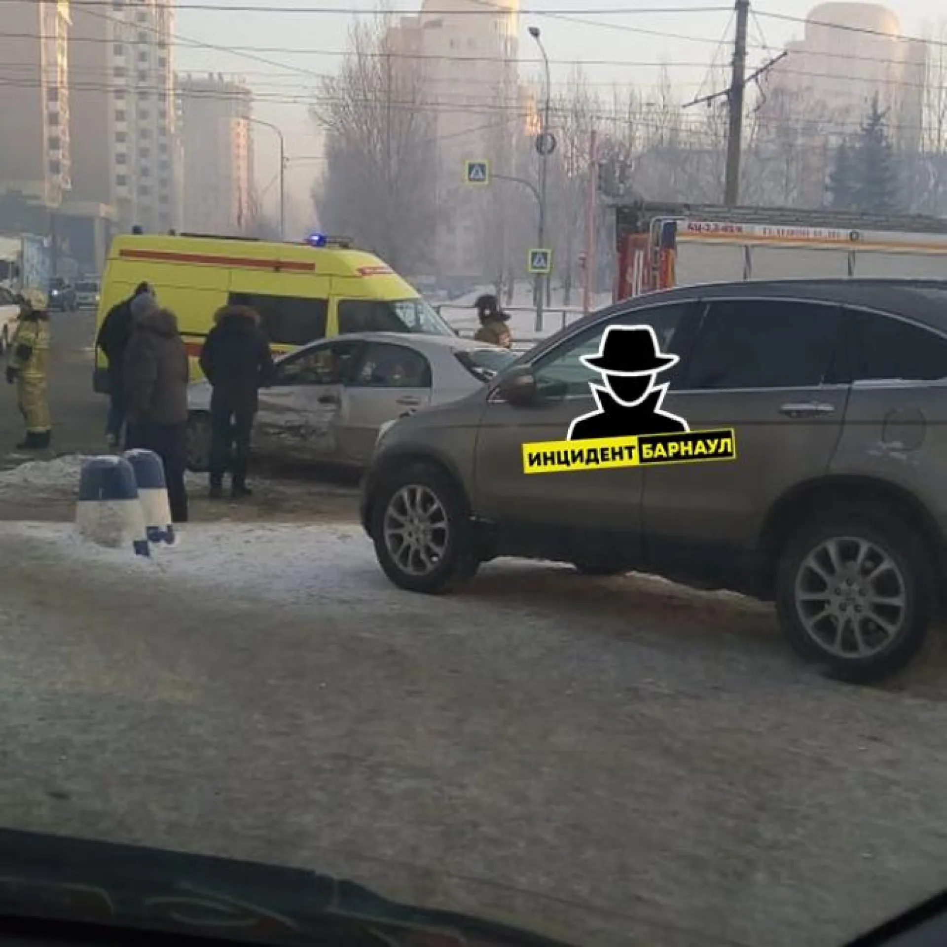 ДТП с участием двух иномарок произошло в центре Барнаула