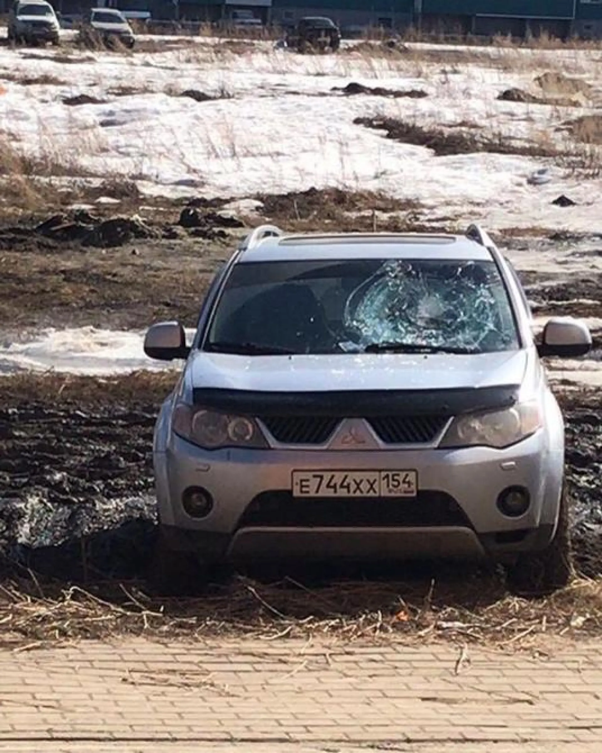 Неизвестные разбили автомобиль ночью в Барнауле Неизвестные разбили автомобиль ночью в Барнауле