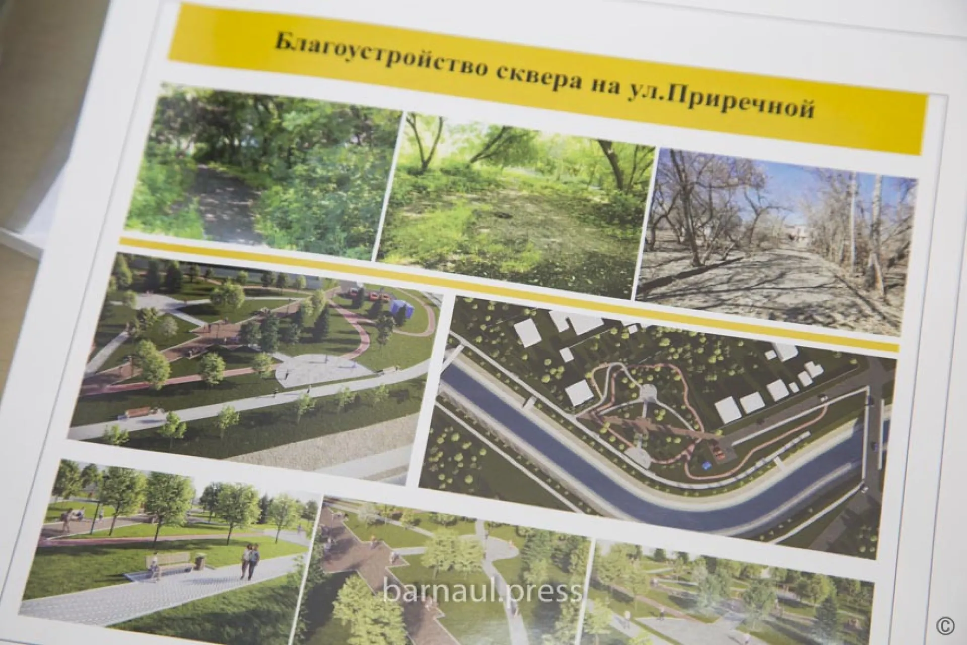 В мэрии Барнаула показали, как будет выглядеть сквер на улице Приречной 