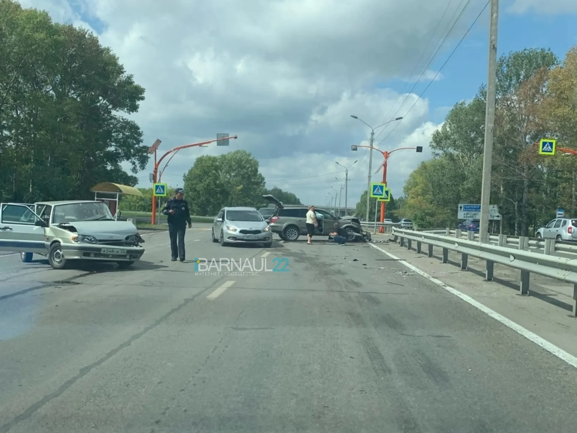 На Павловском тракте в Барнауле произошло жёсткое ДТП