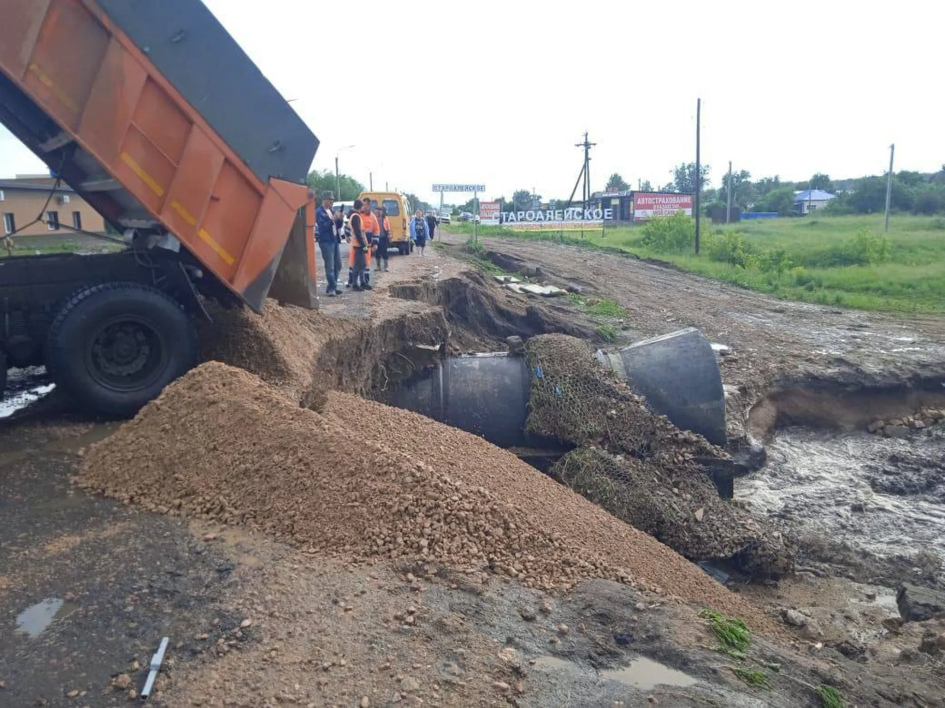 Большая часть воды ушла с улиц села Староалейское Третьяковского района
