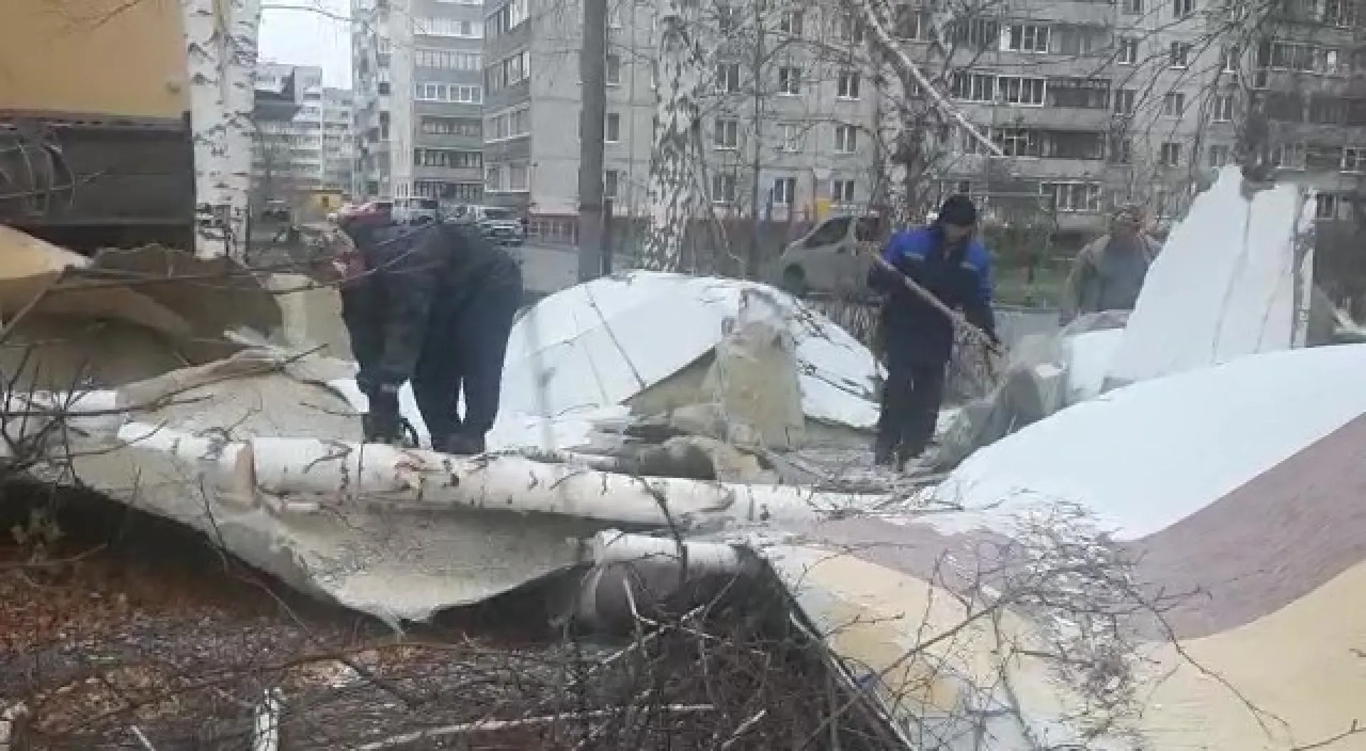 В Барнауле устраняют последствия штормового ветра