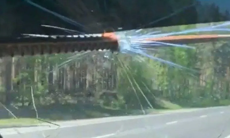 Соцсети: кусок арматуры прилетел в лобовое стекло алтайскому автомобилисту