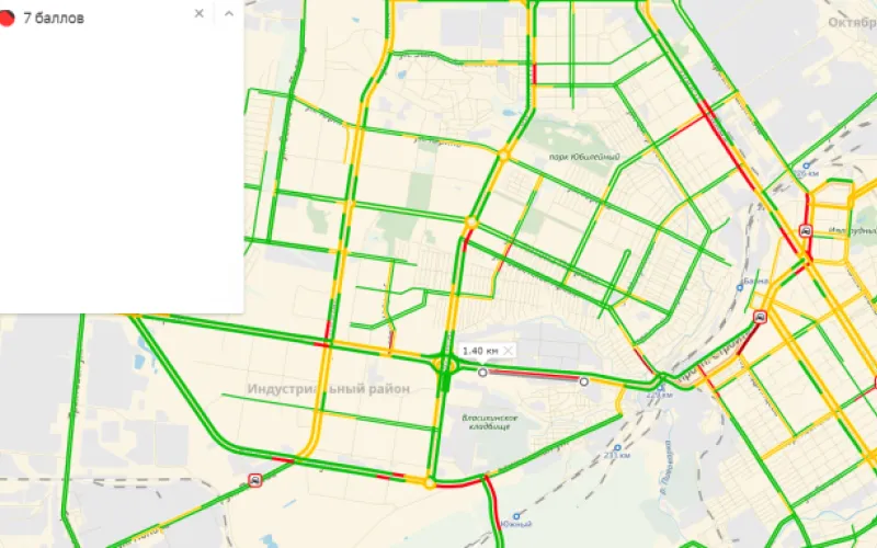 Барнаульские автолюбители встретили утро в полуторакилометровых пробках 