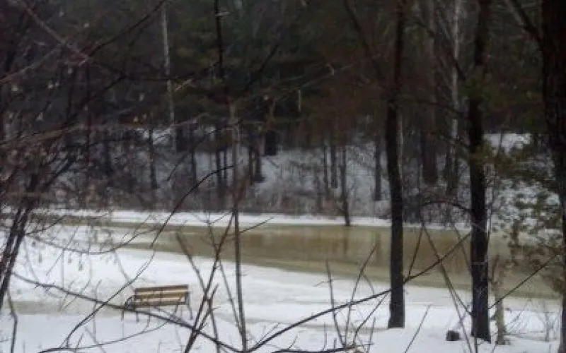 Лёд на реке Барнаулке начал таять 