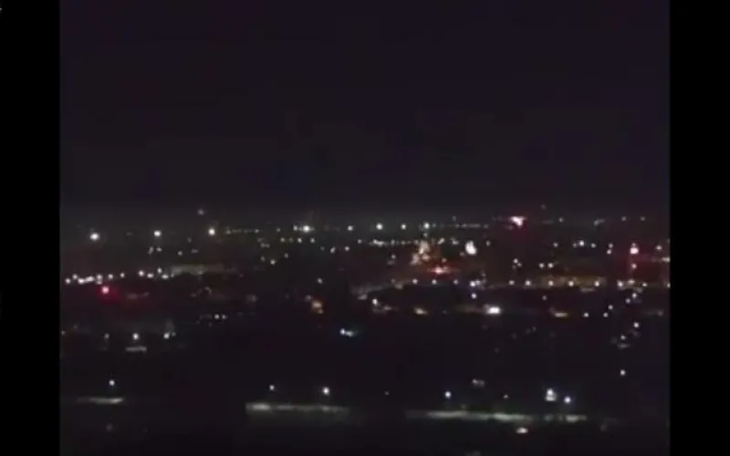 Новогодняя ночь в Рубцовске с высоты птичьего полёта 