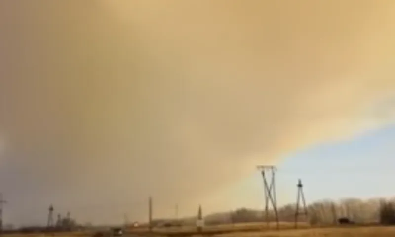 Сильный пожар произошел в полях Алтайского края