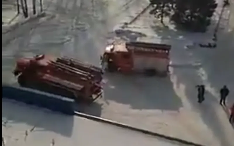 Пожар произошёл на 5 этаже завода «Кристалл» в Барнауле 