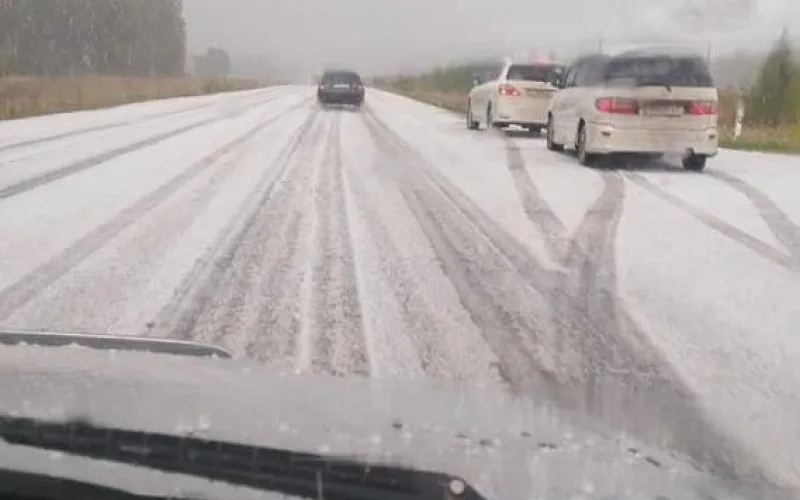 Первый снег выпал на трассе Камень-на-Оби – Новосибирск