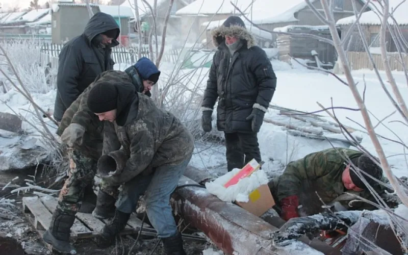 В селе Кусак за сутки к центральному теплоснабжению подключено два десятка жилых домов 
