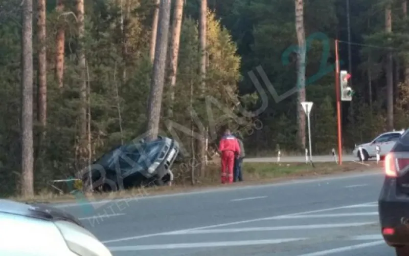 Автомобиль врезался в сосну в результате ДТП в ленточном бору
