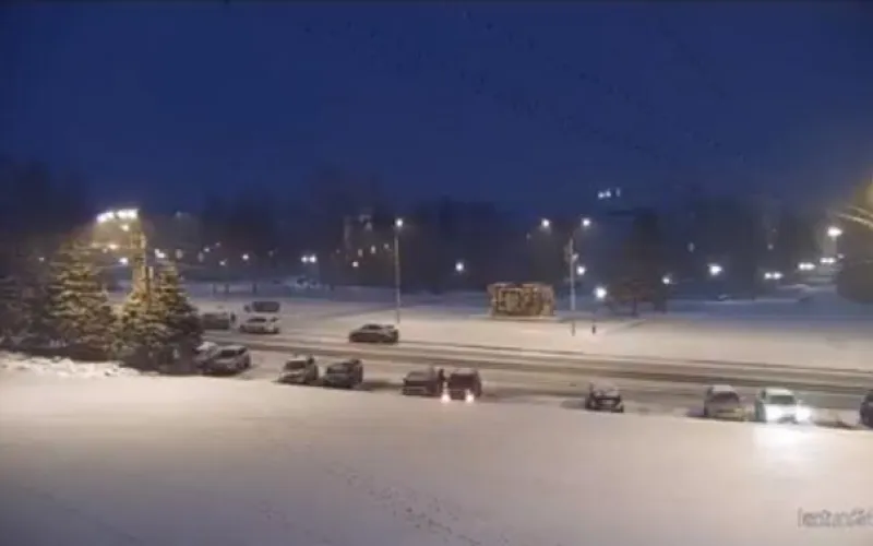 Возвращение зимы: сильный снегопад идёт в Барнауле 