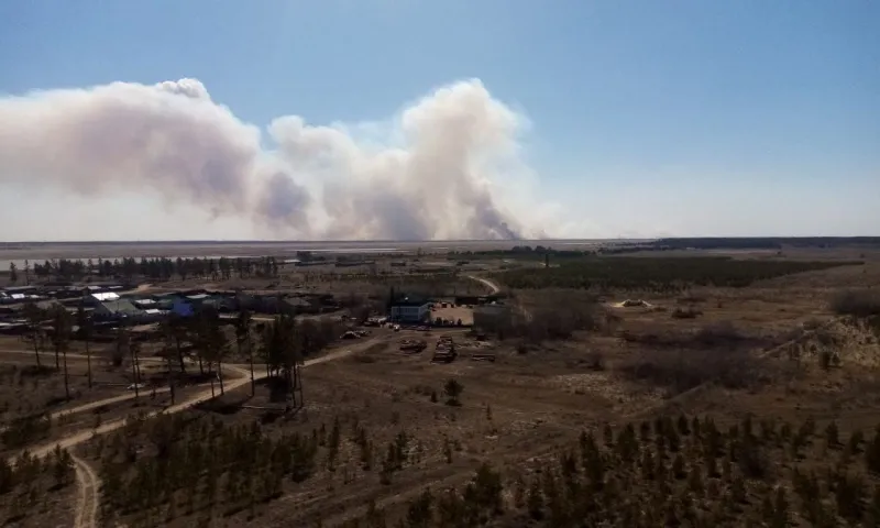 Лесной пожар, пришедший со стороны Казахстана, тушат в Михайловском районе