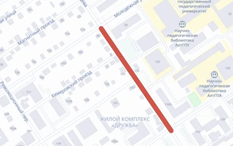 Участок дороги перекроют на три недели в центре Барнаула